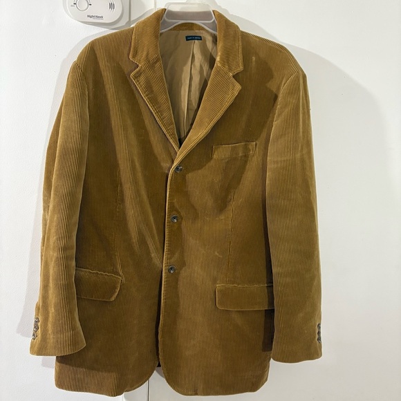 Vtg Polo Ralph Lauren Brown Corduroy Sport Coat Blazer Mens XL Preppy Cotton